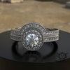 1.19ct Diamond Bridal Set Engagement Ring Curved Wedding Band - 01US83